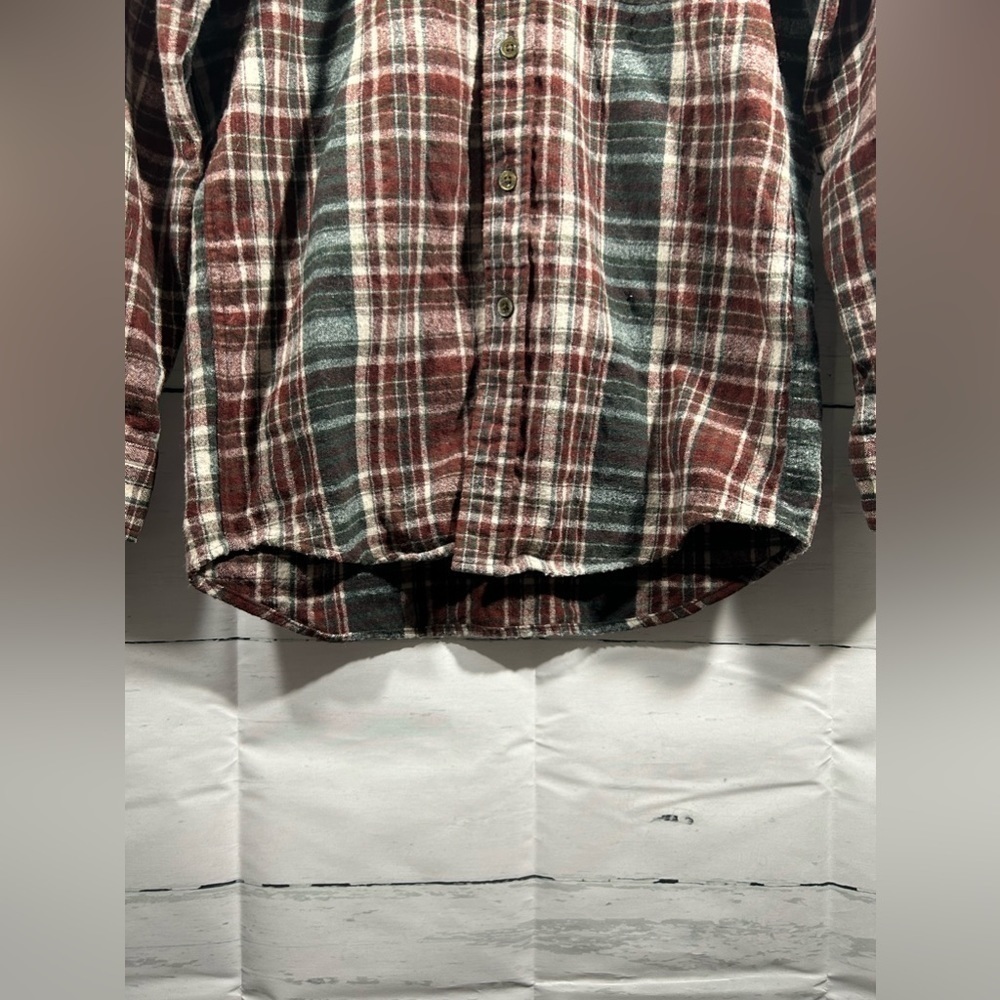 Pendleton Lodge Wool Mens Plaid Button Down Flannel Long Sleeve Shirt Size Small - Picture 7 of 7